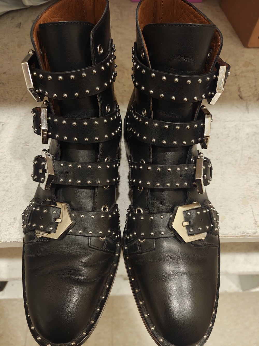 Givenchy Black Studded Buckle Ankle Boots - Women 37